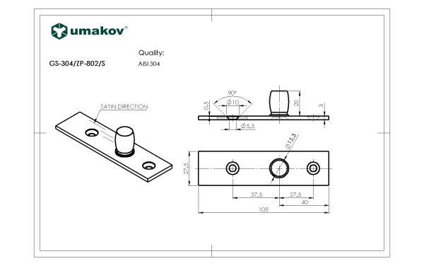 Drehpunkt auf den oberen Scharnier