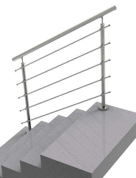 Relinggeländer - Edelstahl - Bodenmontage-steigend