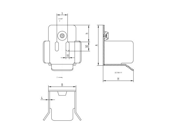 Unterauflageschuh, INOX profile 60x60mm