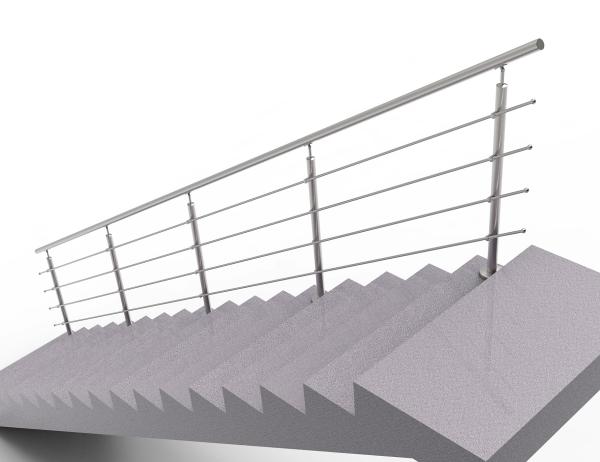 Relinggeländer - Edelstahl - Bodenmontage-steigend