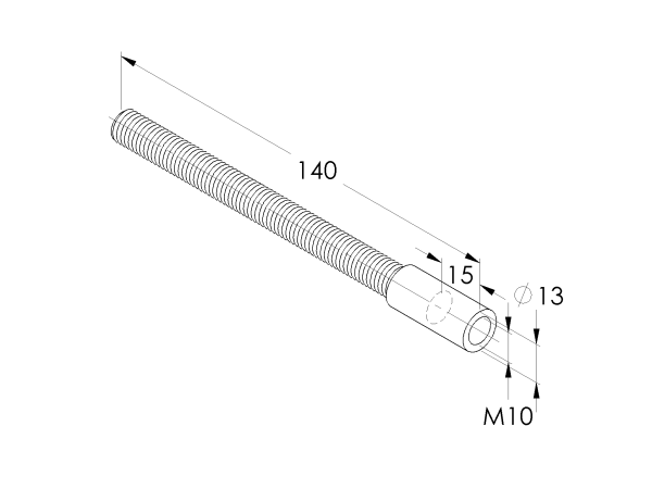 Edelstahlanker M10, L=140mm
