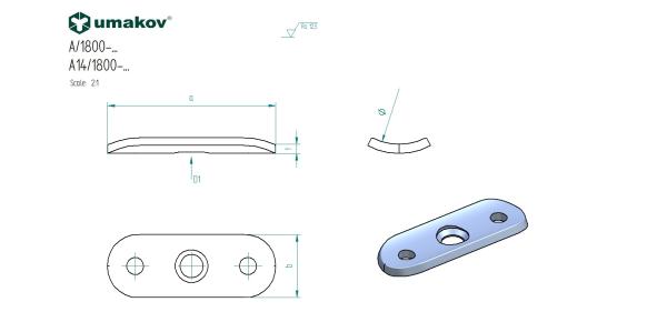 Anschraubeplatte für Handlaufhalter