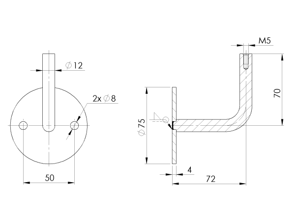 Handlaufhalter an die Wand