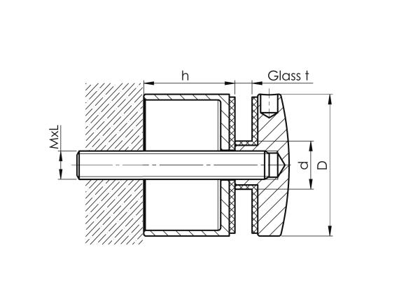 Glashalter Punkthalter Edelstahl rund | Sellon24