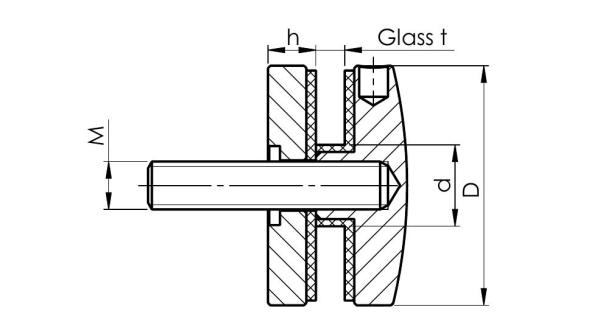 Glashalter Punkthalter Edelstahl rund | Sellon24