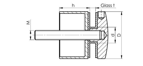 Glashalter Punkthalter Edelstahl rund | Sellon24