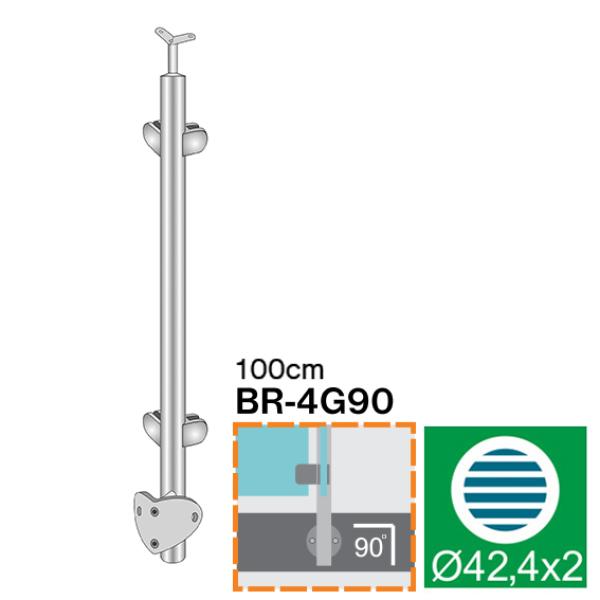 Eckinnenpfosten, Seitenverankerung - grade AISI304
