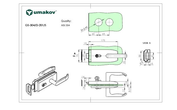 Schlösser für Glastüren inox, glass t 8,10,12mm