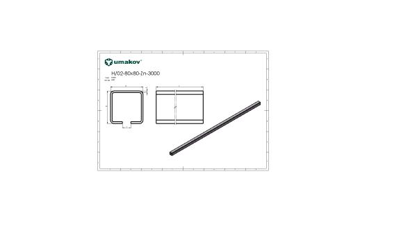 Eisenlaufschiene Zn, 78x78x4mm, L3m