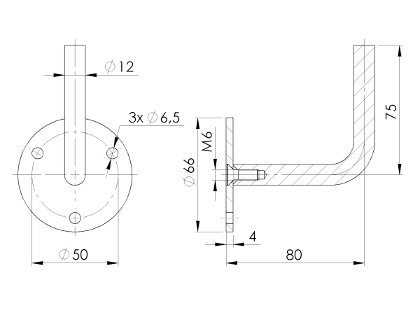 Handlaufhalter an die Wand