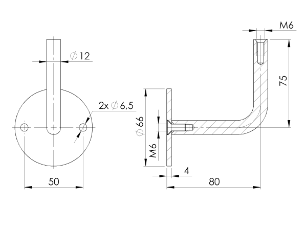 Handlaufhalter an die Wand