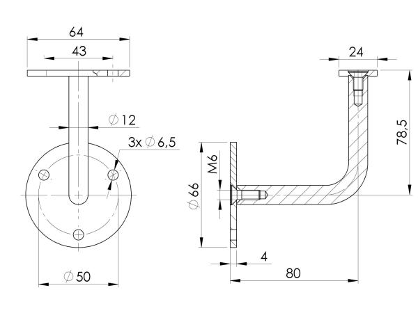 Handlaufhalter an die Wand