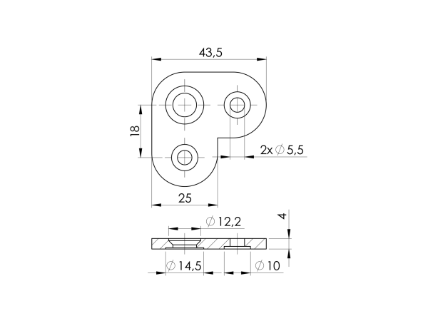 Anschraubplatte auf Handlaufhalter