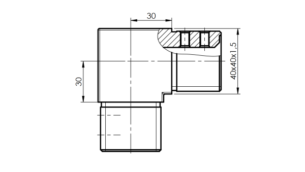 Handlaufübergangsstück, Glas - s Winkelrohr 90°, 4