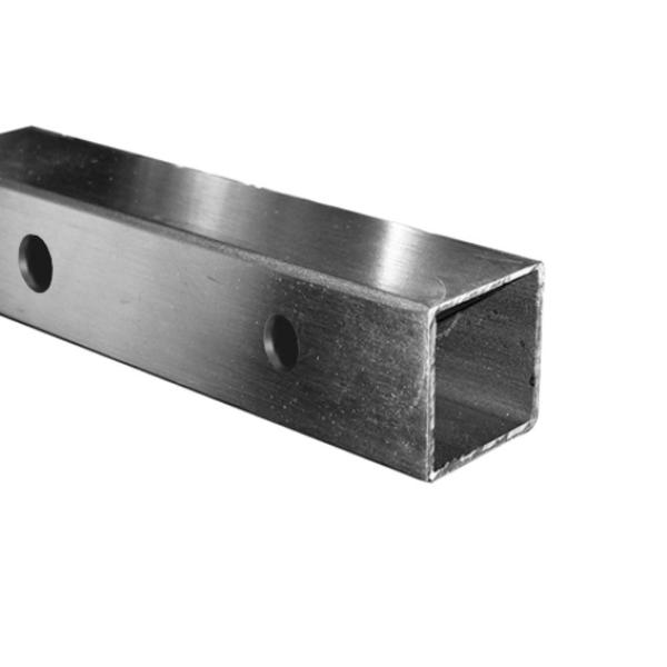 Edelstahlrohr AISI304, 40x40x2/15xd12,5/L1980