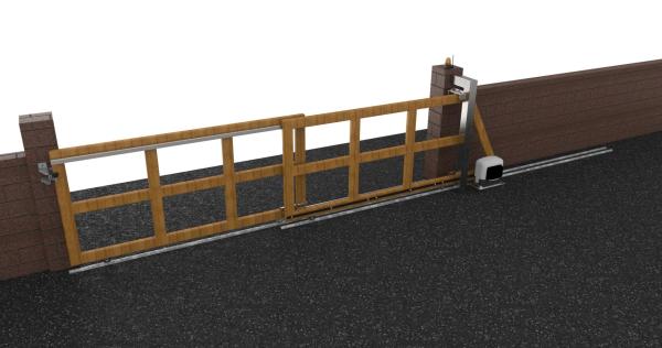 Teleskop-Schiebetor-System, max 15m, zweiteilig