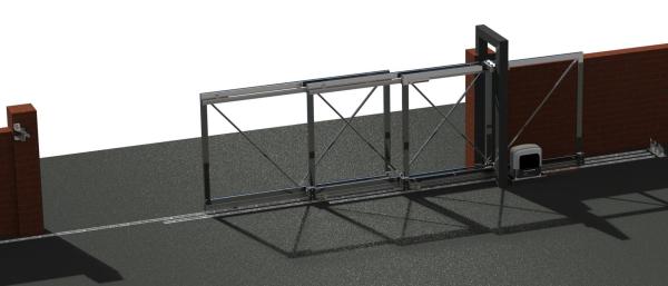 Teleskop-Schiebetor-System, max 15m, dreiteilig