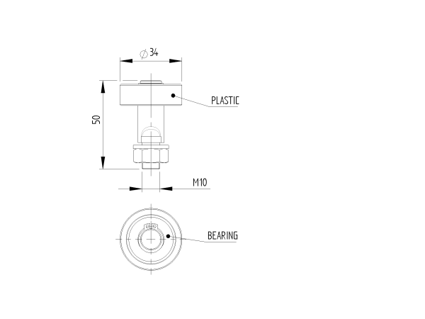 Gummi-Führungsrolle, Zn,