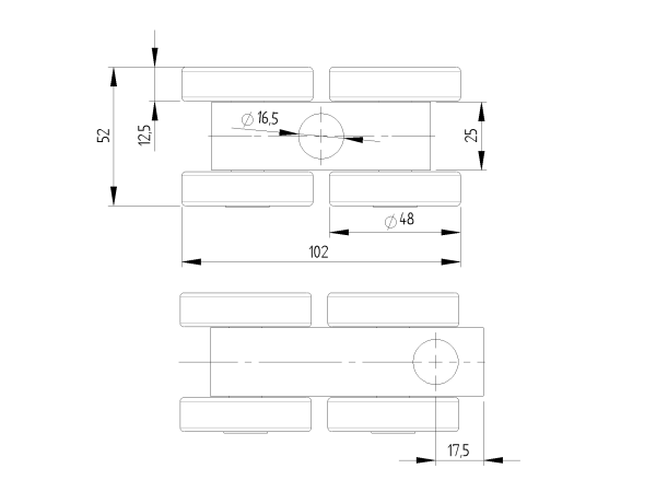 Vierädriger Rollenapparat
