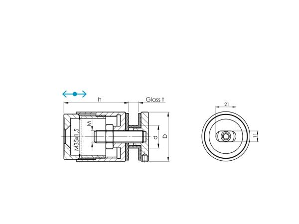 Glashalter Punkthalter Edelstahl rund | Sellon24
