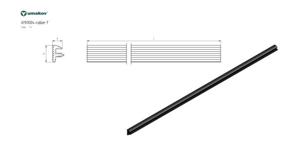 Glasdichtung für Profil Rubber F