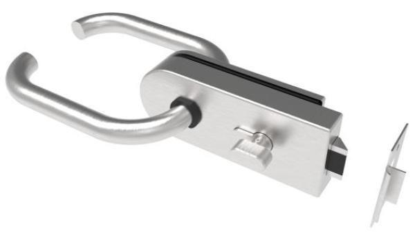 Schloss für Glastür AISI304 + PZ schloss