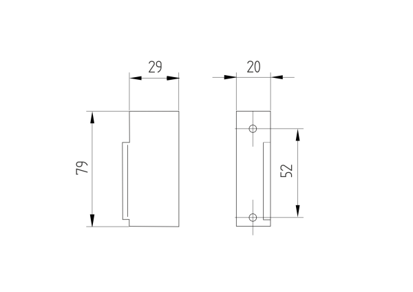 Elektromagnetisches Schloss mit Hilfskontakt, 12-24V AC/DC