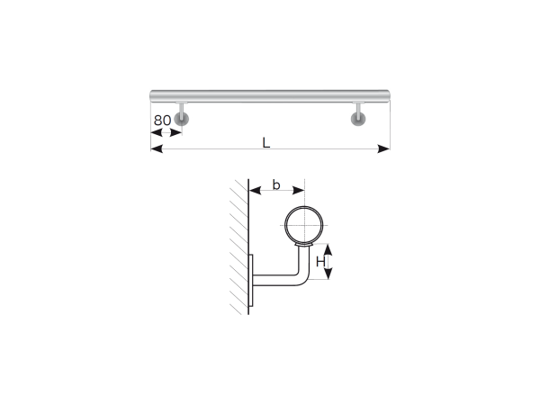 Edelstahlhandlauf AISI304, D42,4/L2000mm