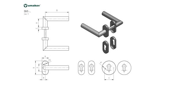 Türdrücker AISI304, K320, L130mm,RAL 9005