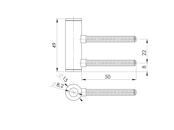 Glastürscharnier Rahmenteil holzzargen office