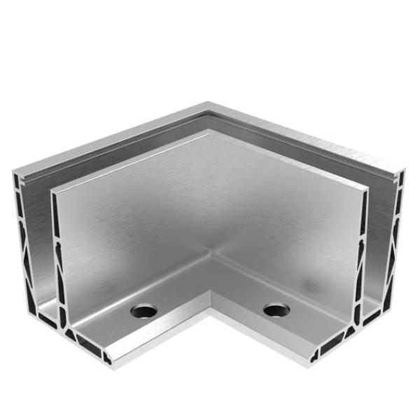 Ecke IN für Aluprofil mit Oberverankerung AL/ELOX/