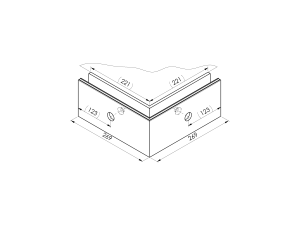 Ecke IN für Aluprofil mit Seitenverankerung AL/ELO