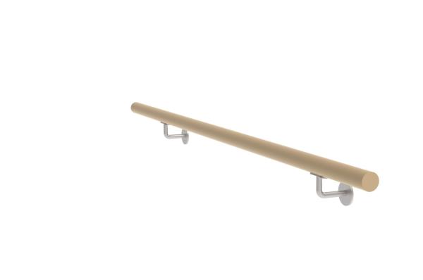 Holzhandlauf, Eiche mit Edelsahlhalterungen, L1600mm