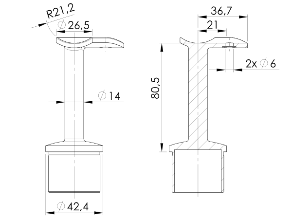 Handlaufhalter für Pfosten