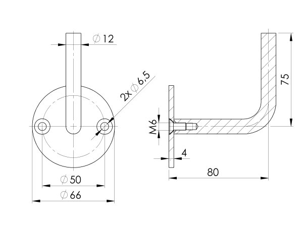 Handlaufhalter an die Wand