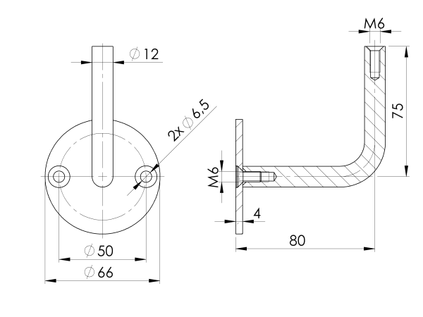Handlaufhalter an die Wand