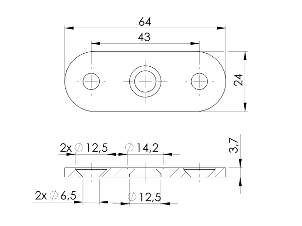 Anschraubeplatte für Handlaufhalter