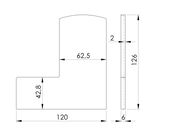 Endkappe für Aluprofil Al/0006-UNO-S-E