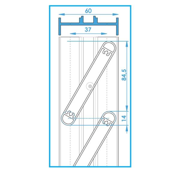 Aluminium-Zaunlatte oval 14x95-6000mm