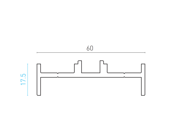 Adapter für Aluminium-Pfosten 60x60 - 6000mm