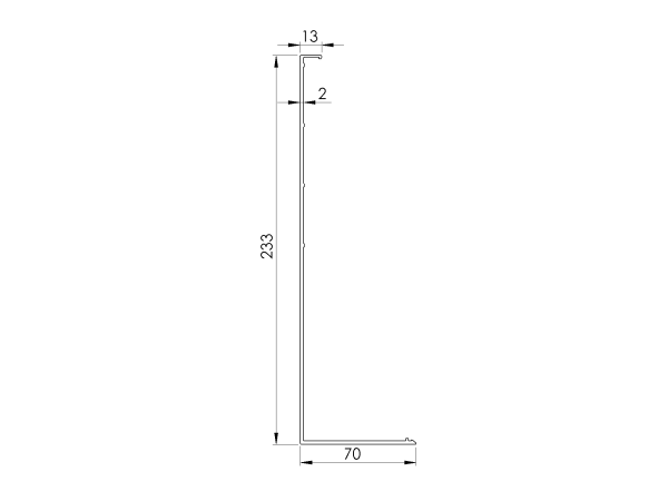 Abdeckleiste für Seitenhohlprofil AL/0011-ProXL