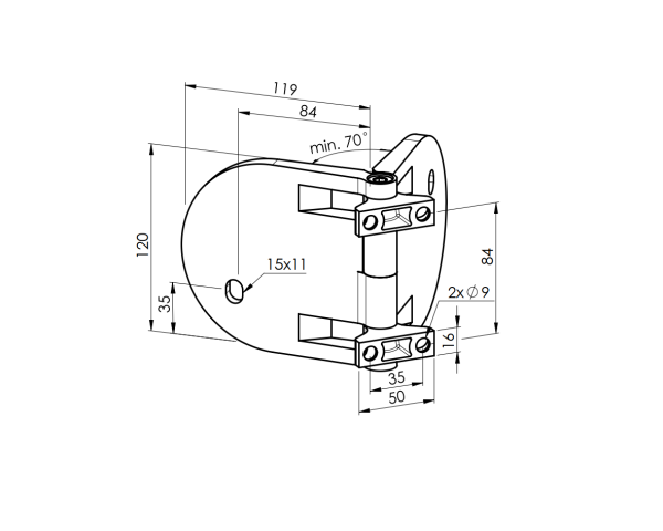 Verstellbare seitliche Verankerung