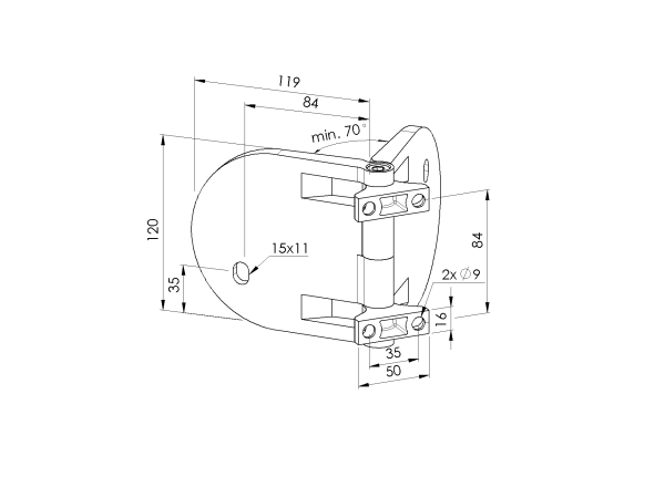 Verstellbare seitliche Verankerung