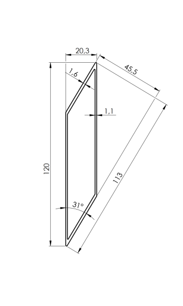 Aluminium-Jalousie für Zäune 20x120-3000mm