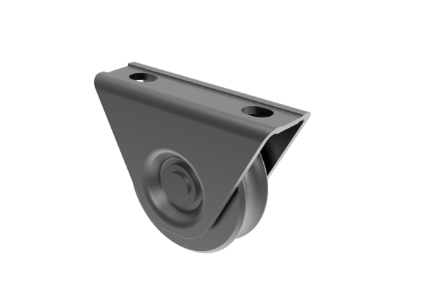 Schiebetorrolle mit Außenstützplatte und U-Rille D60, Anthrazit