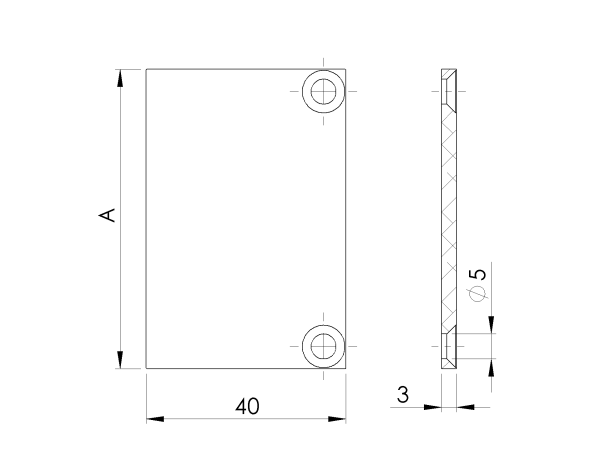 Aluminium-Adapterkappe A40 für R7016-Lamellen