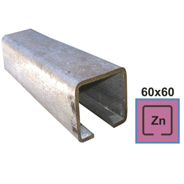 Eisenlaufschiene Zn, 60x60x4mm, L7m