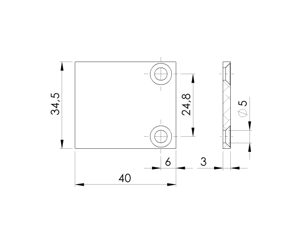 Aluminiumabdeckung für Adapter für 20mm Latten R7016