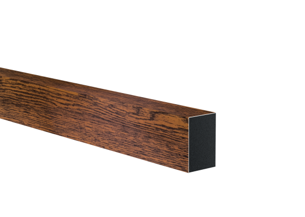 Aluminium Zaunprofil 40x60x1 - 6000mm dunkel Nussbaum