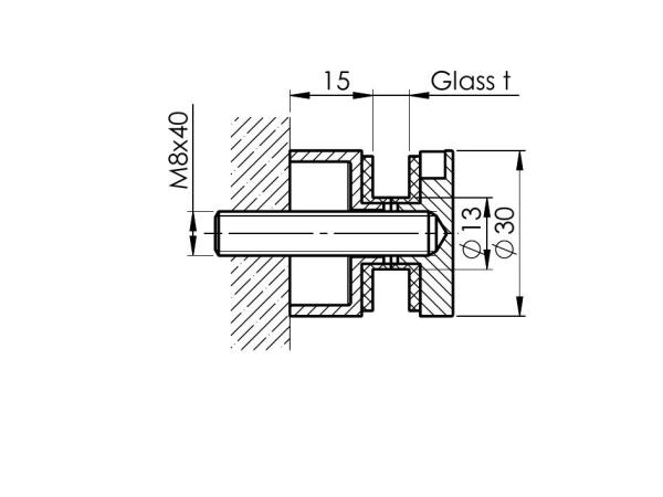 Glashalter Punkthalter Edelstahl rund | Sellon24